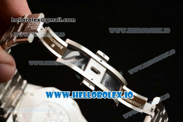 Audemars Piguet Royal Oak Dual Time Chrono Asia Automatic Steel Case Blue Dial With Stick Markers Steel Bracelet - Click Image to Close